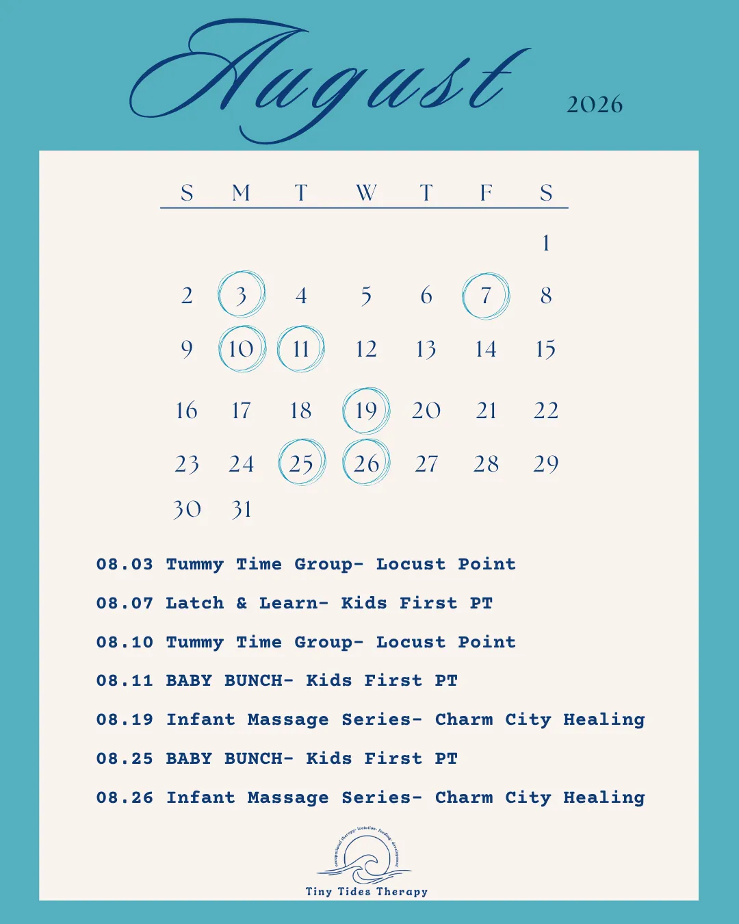 free group occupational therapy, lactation, infant feeding calendar